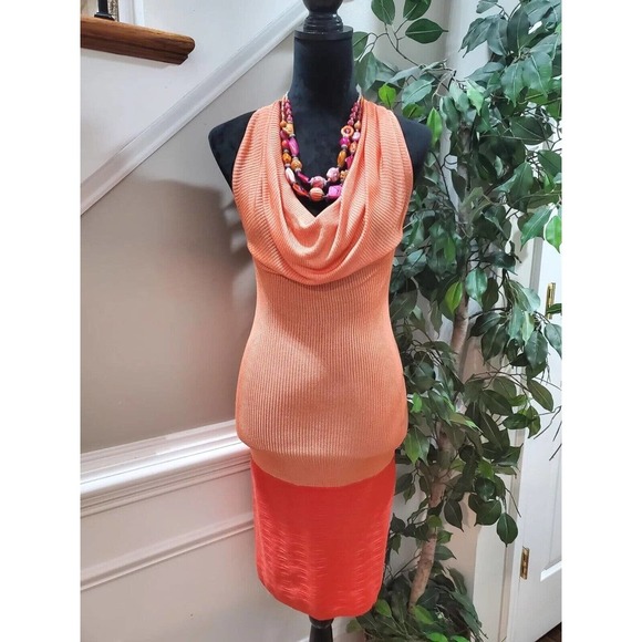 Arden B Dresses & Skirts - Arden B. Women's Orange 100% Rayon Cowl Neck Sleeveless Knee Length Dress Size M